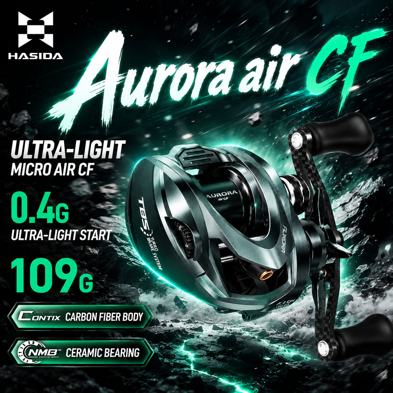 Daiwa Reel Bg - ハシダ オーロラ AirCF カーボン BFS ベイトキャスティングリール