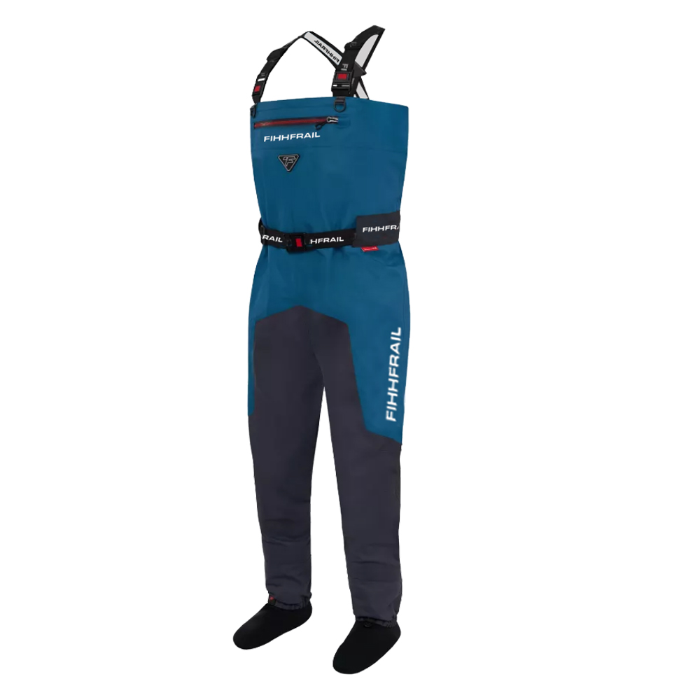 Fishing Pants Waterproof - メンズ防水釣り用ウェーダー、通気性のあるチェストウェーダー、フライフィッシング、川遊び、アウトドアハンティング用のストッキングフット付きパンツ