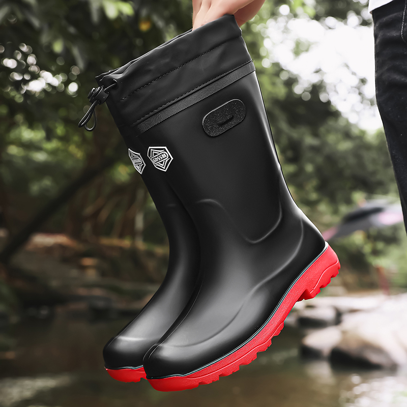 メンズハイカットカジュアルレインブーツ、四季対応、防水、滑り - Fishing Boots のレビューと価格