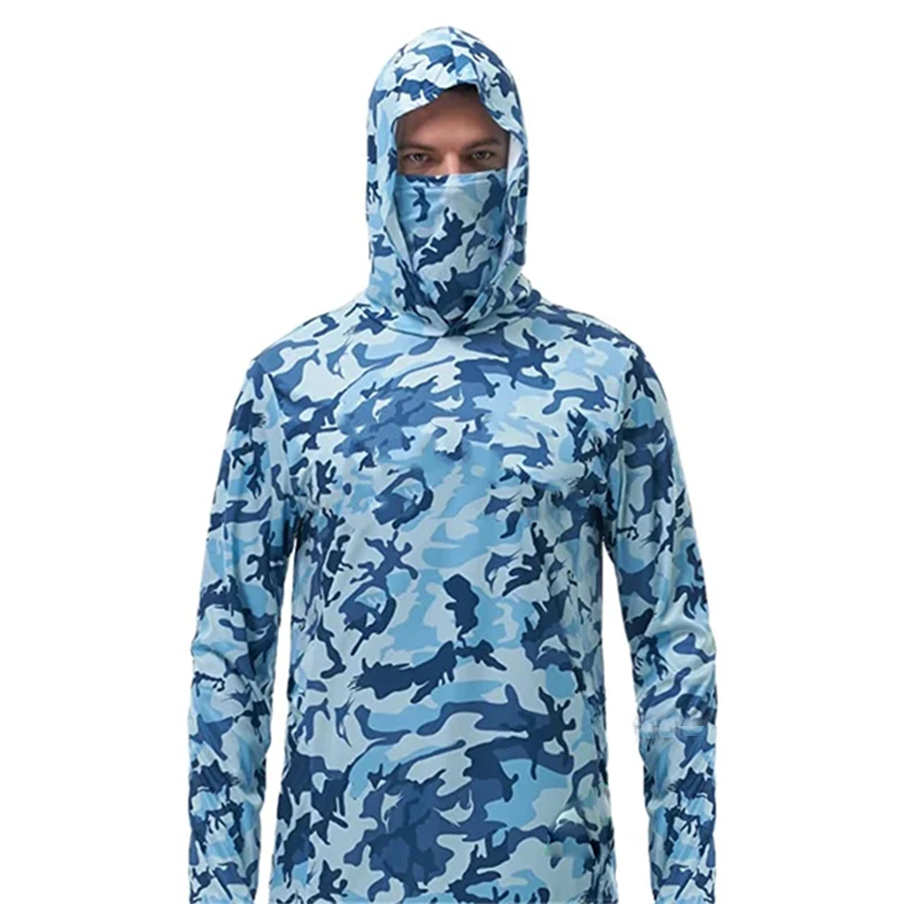 夏用フィッシングパーカー メンズ ジャージー 迷彩柄 長袖  - Fishing Shirt Uv Protection のレビューと価格