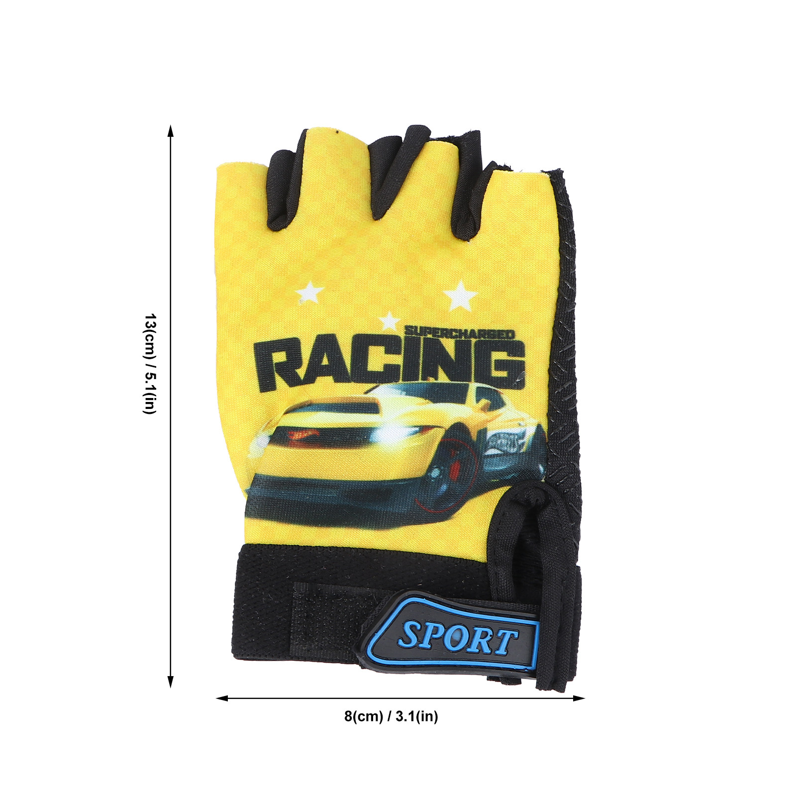 子供用手袋、指先が開いたタイプ、黄色、車のデザイン、高品質で - Fishing Gloves のレビューと価格