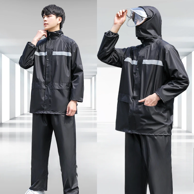 レインコートとレインパンツスーツ全身暴風雨防止電動自転車オー - Fishing Rain Suit のレビューと価格