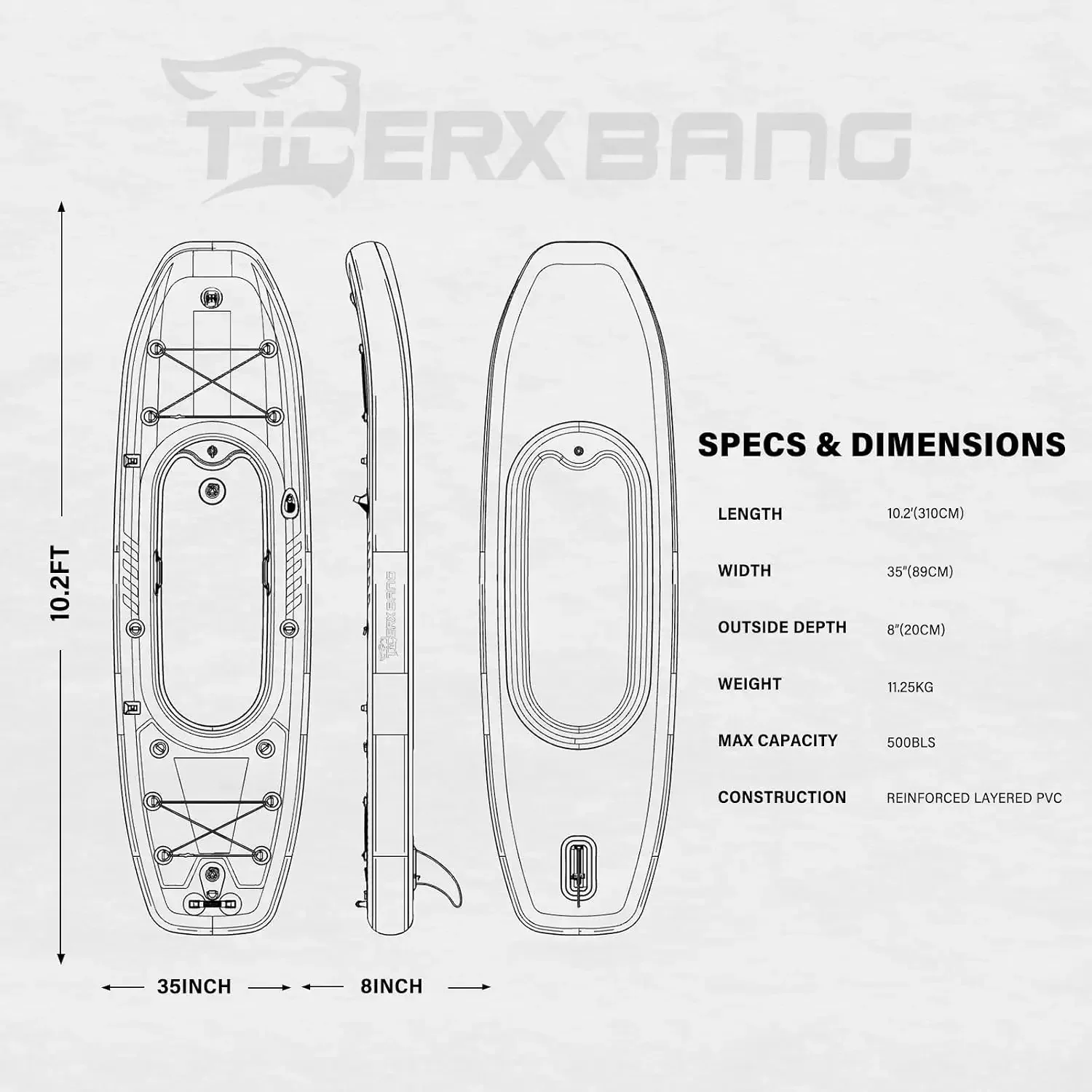 TIGERXBANG 10.2フィート×35インチ×8インチ - Fishing Backpack のレビューと価格