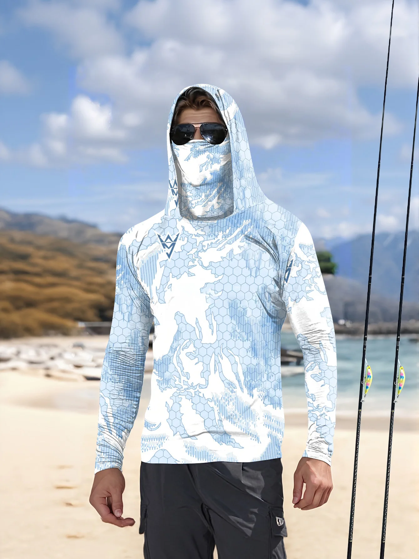 2026年新モデルUV耐性フィッシングシャツ（長袖、フード付 - Fishing Mask Sun Protection のレビューと価格