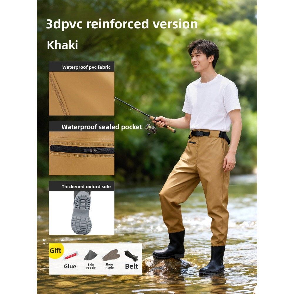 防水性と通気性のあるナイロン製ヒップウェーダー、ブーツ一体型 - Fishing Waders のレビューと価格